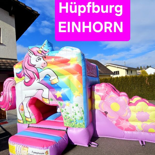 Hüpfburg Einhorn